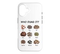 Custodia per iPhone 16 Who Dung It? Funny Animal Droppings Nature Diagram Detective