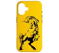 Custodia per iPhone 16 Wild Mustang allevamento cavallo Stencil Art equestre uomini