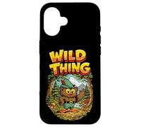 Custodia per iPhone 16 Wild Thing! Retro Woodsy Owl Give a Hoot Vintage Earth Day
