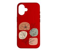 Custodia per iPhone 16 Wildflower Line Art Abstract Botanical Mid Century