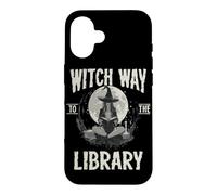 Custodia per iPhone 16 Witch Way to the Library Libro spettrale di Halloween Witch Lover