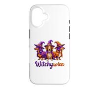 Custodia per iPhone 16 Witchy Halloween WitchyWien Dachshund Dogs In Witch Hat