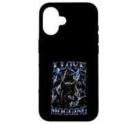 Custodia per iPhone 16 Wolf Love Mogging Divertente Gen-Z Meme