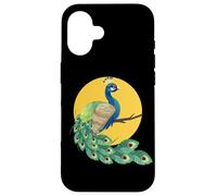 Custodia per iPhone 16 Womens Girls Kid Beautiful Yellow Moon Elegant Peacock Lover