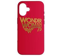 Custodia per iPhone 16 Wonder Woman 75th Anniversary Gold Logo