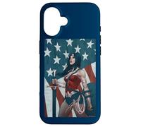 Custodia per iPhone 16 Wonder Woman American Flag