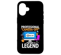 Custodia per iPhone 16 Work From Home Professional Camera Off Legend Humor