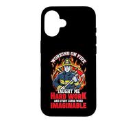 Custodia per iPhone 16 Working On Fire Fireman Firefighter Funny Firefighters Lover