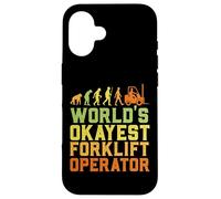 Custodia per iPhone 16 World's Okayest Certified Forklift Operator Evolution