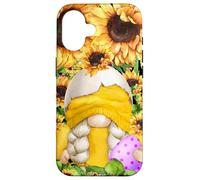 Custodia per iPhone 16 Yellow Gnome In Easter Chick Costume For Sunflower Lovers