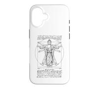 Custodia per iPhone 16 Yoga Buddha Vitruviano Uomo Leonardo Da Vinci Geometria Sacra