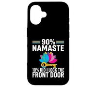 Custodia per iPhone 16 Yoga Humor 90% Namaste 10% Did I Lock The Door