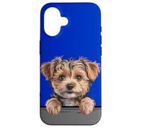 Custodia per iPhone 16 Yorkipoo Carino Peeking Yorkie Poo Mix Dog Lover