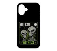 Custodia per iPhone 16 You Can't Trip With Us Funny Alien Retro Vintage UFO Graphic