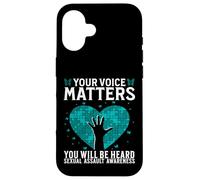 Custodia per iPhone 16 Your Voice Matters Support Sexual Assault Awareness Gifts