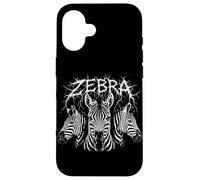 Custodia per iPhone 16 Zebra Heavy Metal Concerto di musica Animal Rock N Roll anni '80