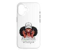 Custodia per iPhone 16 Zodiac Cancer Inspired Afro Women White Grey Cap Black Girl