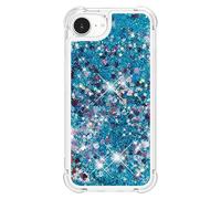 Custodia per iPhone 16E/SE 2025 con cordino, glitter luccicanti per donne e ragazze, custodia antiurto con liquido galleggiante e sabbie mobili per iPhone 16E/SE 2025. Blu