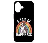 Custodia per iPhone 17 A Tail of Happiness Boston Terrier Retro Rainbow