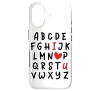 Custodia per iPhone 17 ABC I Love U Heart Valentine's Day I Heart You Alphabet