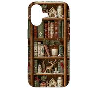 Custodia per iPhone 17 Accogliente Libreria Natale Vintage Holiday Reader Estetica