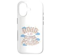 Custodia per iPhone 17 ADHD è il mio super, potere retrò arcobaleno nuvola grafica