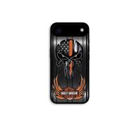 Custodia per iPhone 17 Air Harley Davidson testa di morte sfondo grigio