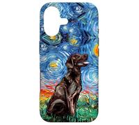Custodia per iPhone 17 Aja - Labrador Cioccolato Starry Night Brown Lab Dog Art