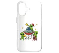 Custodia per iPhone 17 Alien Christmas Party Design natalizio per bambini