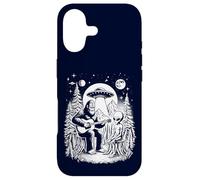 Custodia per iPhone 17 Alien UFO Bigfoot Meetup,Bigfoot che suona la chitarra nel bosco