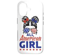 Custodia per iPhone 17 All American Girl Sunglasses USA Flag 4th of July