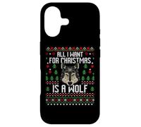 Custodia per iPhone 17 All I Want For Christmas Is A Wolf Ugly Xmas Lover Maglione