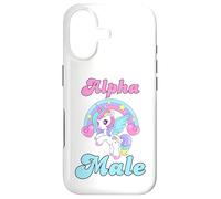 Custodia per iPhone 17 Alpha Unicorn Maschio Arcobaleno Cool Sarcastico Ironico Umorismo Strano