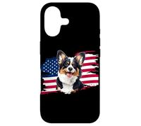 Custodia per iPhone 17 American USA Flag 4th July Fourth Black Tricolor Corgi Lover