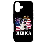 Custodia per iPhone 17 American USA Flag 4th July Fourth Merica Border Collie Lover
