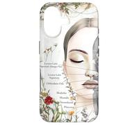 Custodia per iPhone 17 Anatomia dei muscoli del viso di tema di bellezza con fiori selvatici