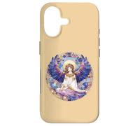 Custodia per iPhone 17 Angelo custode blu e viola per vegliare su di te