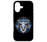 Custodia per iPhone 17 Ariete Power Zodiac Ram Skull Blue Fire Heavy Metal Biker