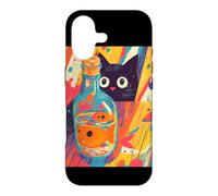 Custodia per iPhone 17 Arte Di Gatto Nero Curioso E Pesciolino Rosso