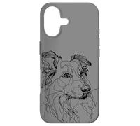 Custodia per iPhone 17 Australian Shepherd Dog Line Art Minimalista Mamma Papà