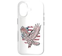 Custodia per iPhone 17 Bandiera patriottica dei nativi americani indiani dalla coda rossa Hawk USA