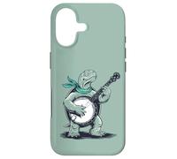Custodia per iPhone 17 Banjo Playing Turtle Retro Animal Bluegrass Terrapin