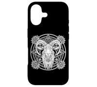 Custodia per iPhone 17 Baphomet satanista, testa di metallo Halloween, satanismo