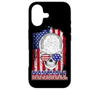 Custodia per iPhone 17 Baseball American Flag Skull Sunglass Patriotic 4th July