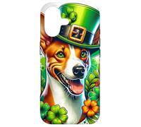 Custodia per iPhone 17 Basenji Dog St Patricks Day Opere d'arte