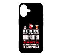 Custodia per iPhone 17 Be Nice To The Firefighter Santa Is Watching Funny Christmas