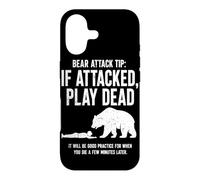 Custodia per iPhone 17 Bear Attack Tip Se Attaccato Gioca Morto Divertente Escursionismo Umorismo
