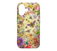 Custodia per iPhone 17 Bees Boho Wildflowers foglie e vetro colorato floreale
