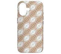 Custodia per iPhone 17 Beige Brown Curves Teardrop Circles Symmetry Pattern