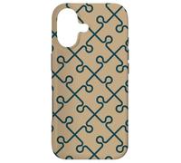 Custodia per iPhone 17 Beige Brown Geometric Jigsaw Tile Parts Classic Pattern